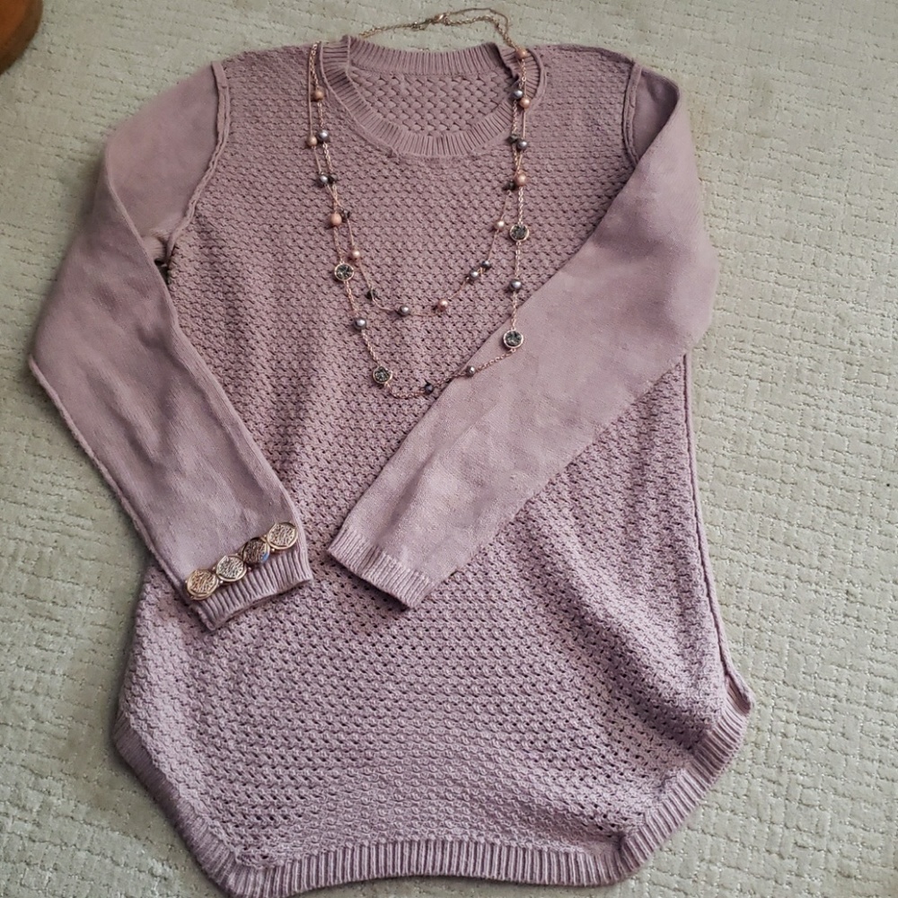 Pale pink/creamy lavender stitch fix sweater